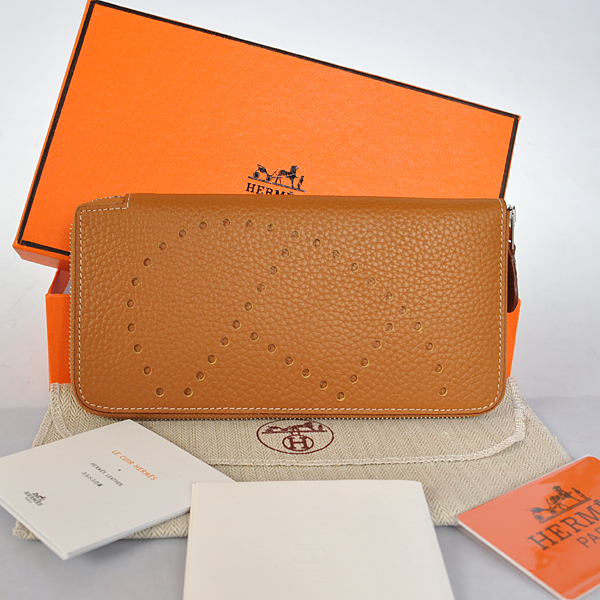 A808 Hermes Evelyn pelle Portafoglio clemence a Camel